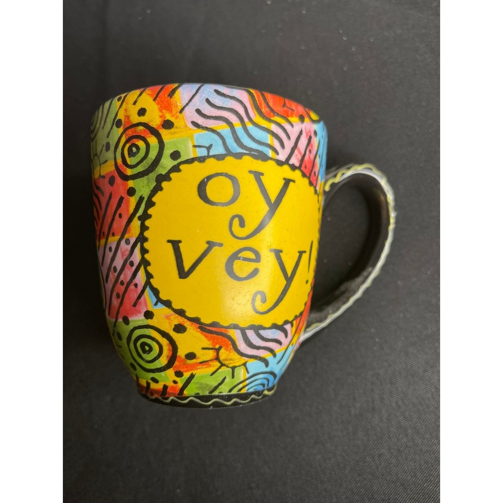 Jessica Sporn Oy Vey Nibbles n Noshes Ceramic Coffee Mug Colorful Pop Art 2011